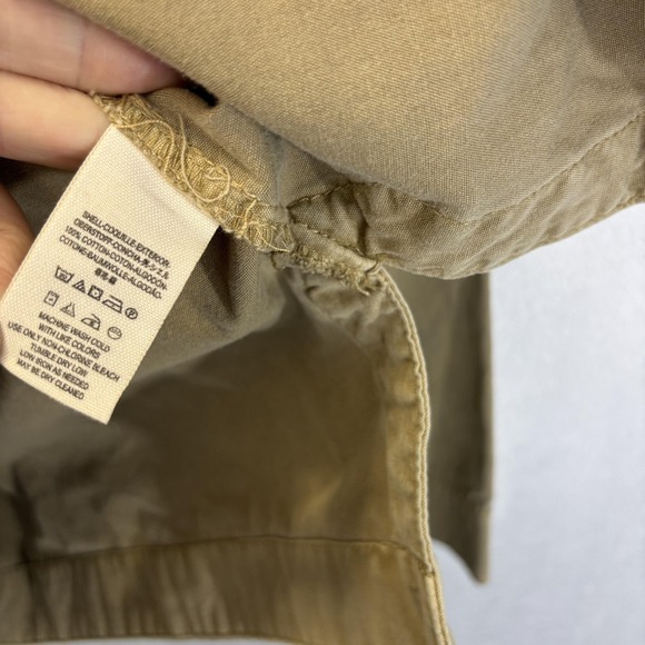 Free People Lace Up Anorak Jacket Womens Large Tan Beige Hooded Utility Cotton - Picture 5 of 10